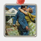 Passen getrouwd met  liefde en Romance kopen Eerst Metalen Ornament (Voorkant)