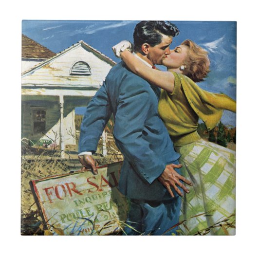 Passen getrouwd met liefde en Romance kopen Eerst Tegeltje (Voorkant)