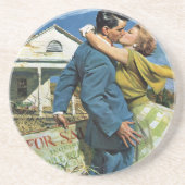 Passen getrouwd met  liefde en Romance kopen Eerst Zandsteen Onderzetter (Voorkant)