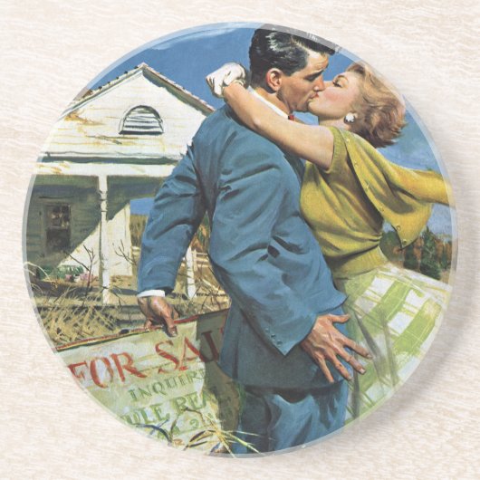 Passen getrouwd met  liefde en Romance kopen Eerst Zandsteen Onderzetter (Voorkant)