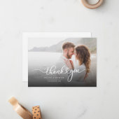 Passen getrouwd Moderne paren Foto Dank u Notitiekaartje (Voorkant / Achterkant in situ)
