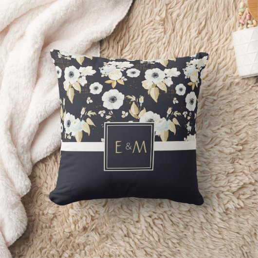 Passen getrouwd Monogrammed Wedding Decor Gifts Bl Kussen (Deken)