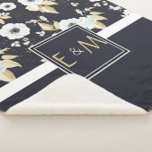 Passen getrouwd Monogrammed Wedding Decor Gifts Bl Sherpa Deken (3/4)