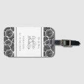 Passen getrouwd Mr en Mrs Grey Rozen gepersonalise Bagagelabel (Voorkant (horizontaal))