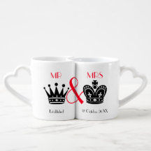 Passen getrouwd Mr en Mrs King Queen kroont Schatt