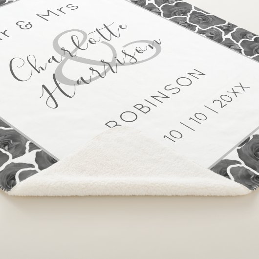 Passen getrouwd Mr. en Mrs. Personalized Wedding G Sherpa Deken (3/4)