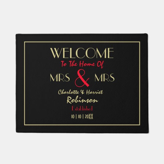 Passen getrouwd Mrs. en Mrs. Personalized Wedding  Deurmat (Voorkant)