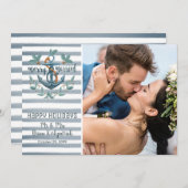 Passen getrouwd Nautical Wedding MERRY EN MARRIED Feestdagenkaart (Voorkant / Achterkant)