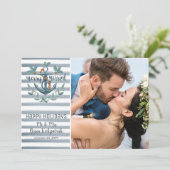 Passen getrouwd Nautical Wedding MERRY EN MARRIED Feestdagenkaart (Staand voorkant)
