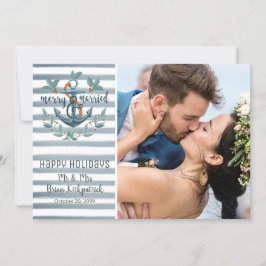 Passen getrouwd Nautical Wedding MERRY EN MARRIED  Feestdagenkaart