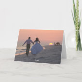 Passen getrouwd op weg naar de zonsondergang, de t kaart (Achterkant)