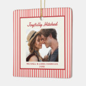 Passen getrouwd Red Bow Keepsake eerste kerstmis g Keramisch Ornament (Links)