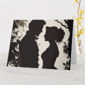 Passen getrouwd Silhouet Kaart (Gele Bloem)