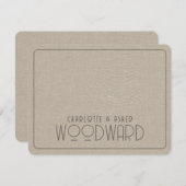 Passen getrouwd Smoky Taupe Linen voor bruiloft Notitiekaartje (Voorkant / Achterkant)