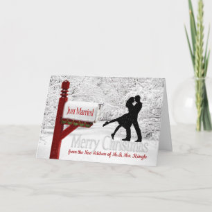 Passen getrouwd trouwden gewoon met nieuwe kerstda feestdagen kaart