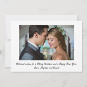 Passen getrouwd trouwden voor het eerst met kerstf feestdagenkaart (Achterkant)