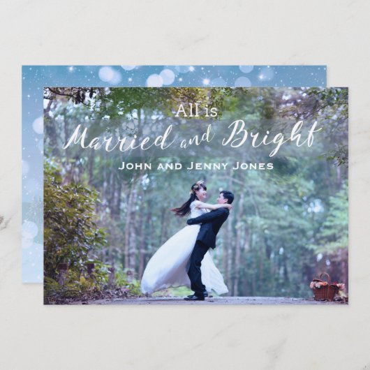 Passen getrouwd trouwden voor het eerst met Kerstm Kaart (Voorkant / Achterkant)