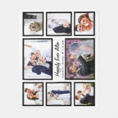 Passen getrouwd Trouwen 8 Foto Collage Wit Fleece Deken (Voorkant)