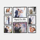 Passen getrouwd Trouwen 8 Foto Collage Wit Fleece Deken (Voorkant (Horizontaal))