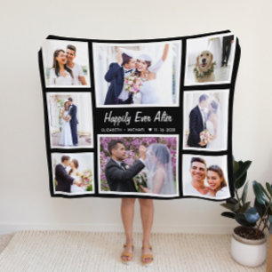Passen getrouwd Trouwen 8 Fotocollage Fleece Deken