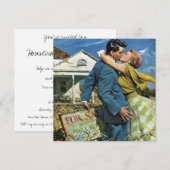 Passen getrouwd, uitnodiging van de Housewarming  (Voorkant / Achterkant)