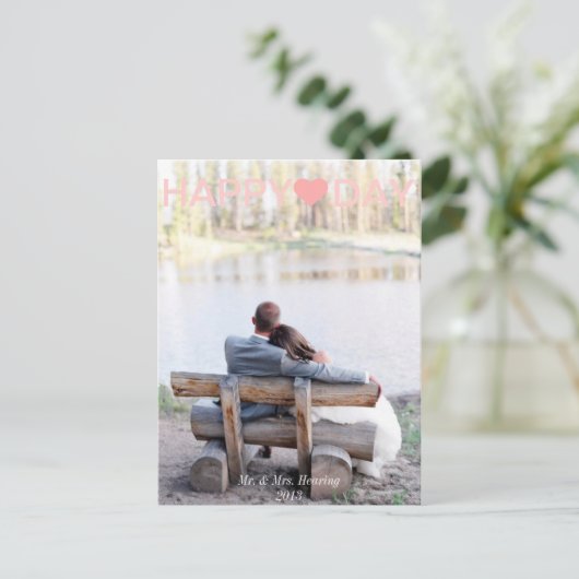 Passen getrouwd Valentijnsdag Kaart Foto Post Kaar (Staand voorkant)