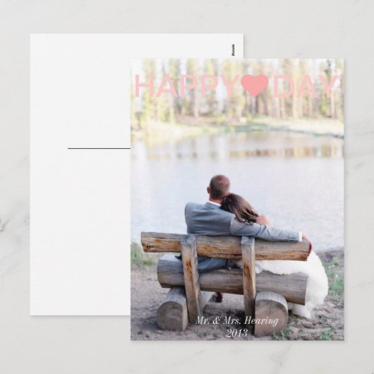 Passen getrouwd Valentijnsdag Kaart Foto Post Kaar (Voorkant / Achterkant)