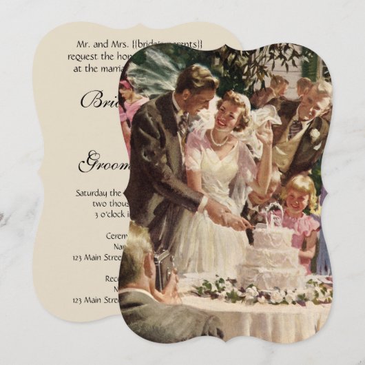 Passen getrouwd van de  Bride Groom knippen het Ca Kaart (Voorkant / Achterkant)