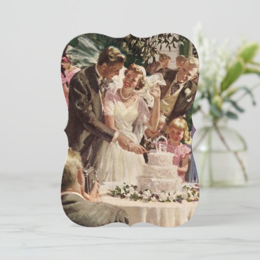 Passen getrouwd van de  Bride Groom knippen het Ca Kaart (Staand voorkant)