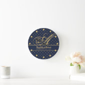 Passen getrouwd van de Monorgam Navy Blue Gold Pol Ronde Klok (Huis)