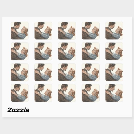 Passen getrouwd van de  Romance zullen we dansen? Vierkante Sticker (Vel)