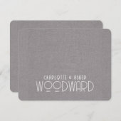 Passen getrouwd van het huwelijksmonogram grijze r notitiekaartje (Voorkant / Achterkant)