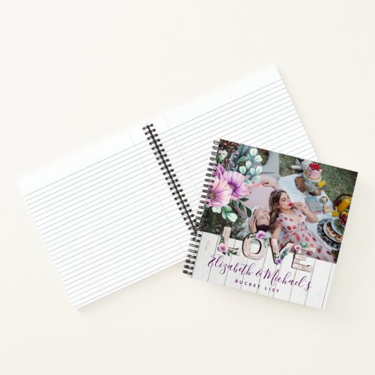 Passen getrouwd van het Liefde-verhaal Foto BUCKET Notitieboek (Binnen)