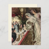 Passen getrouwd, Victoriaans bride Tossing Bouque Aankondiging (Voorkant / Achterkant)