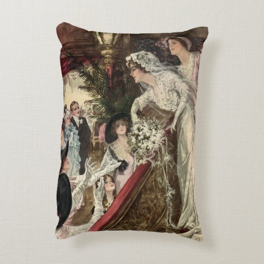 Passen getrouwd, Victoriaans bride Tossing Bouque Accent Kussen (Achterkant (Verticaal))