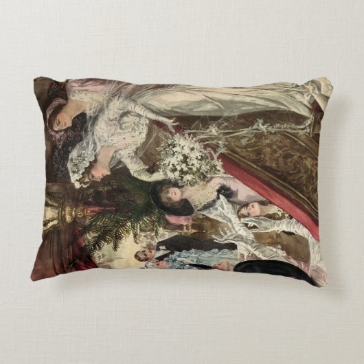  Passen getrouwd, Victoriaans bride Tossing Bouque Accent Kussen (Achterkant)