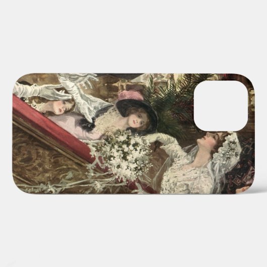  Passen getrouwd, Victoriaans bride Tossing Bouque Case-Mate iPhone Case (Achterkant (horizontaal))