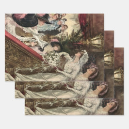  Passen getrouwd, Victoriaans bride Tossing Bouque Inpakpapier Vel