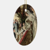  Passen getrouwd, Victoriaans bride Tossing Bouque Keramisch Ornament (Rechts)