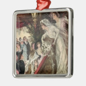  Passen getrouwd, Victoriaans bride Tossing Bouque Metalen Ornament (Links)