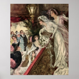  Passen getrouwd, Victoriaans bride Tossing Bouque Poster