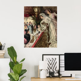  Passen getrouwd, Victoriaans bride Tossing Bouque Poster