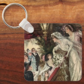  Passen getrouwd, Victoriaans bride Tossing Bouque Sleutelhanger (Voorkant)