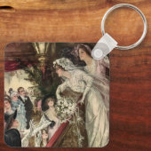  Passen getrouwd, Victoriaans bride Tossing Bouque Sleutelhanger (Achterkant)