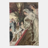  Passen getrouwd, Victoriaans bride Tossing Bouque Theedoek (Verticaal)