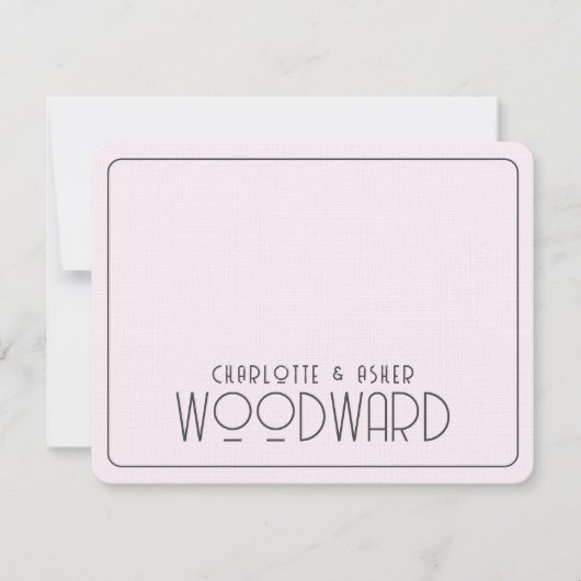 Passen getrouwd voor bruiloft Roze reliëf Notitiekaartje (Voorkant)