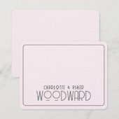 Passen getrouwd voor bruiloft Roze reliëf Notitiekaartje (Voorkant / Achterkant)