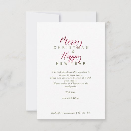 Passen getrouwd voor fijne kerst en gevarieerd ker (Achterkant)