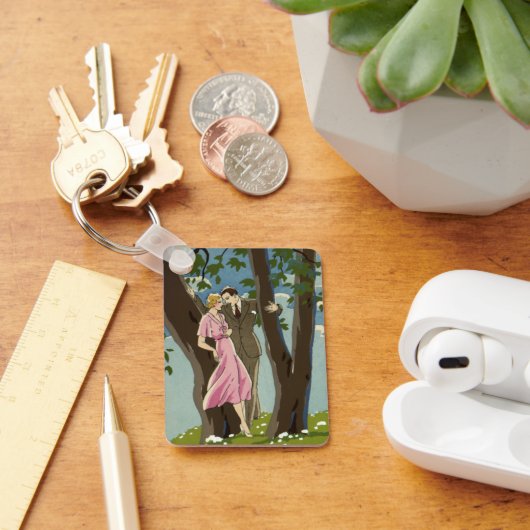 Passen getrouwd voor  kunst Deco Love en Romance Sleutelhanger (Bureau)