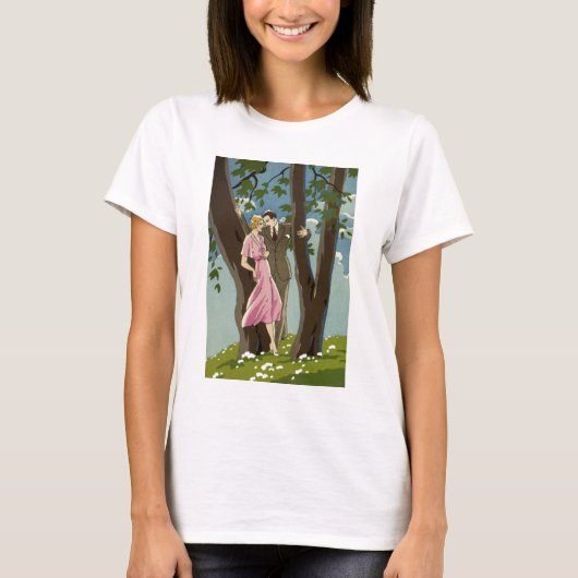 Passen getrouwd voor  kunst Deco Love en Romance T-shirt (Voorkant)